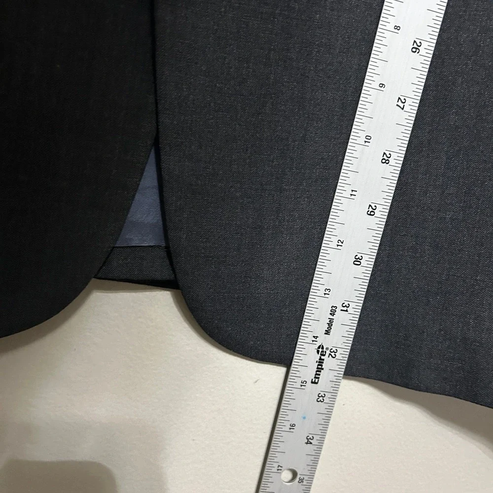 Lands End Blazer Mens 48R Charcoal Grey Two Button Jacket USA Preppy Old Luxury
